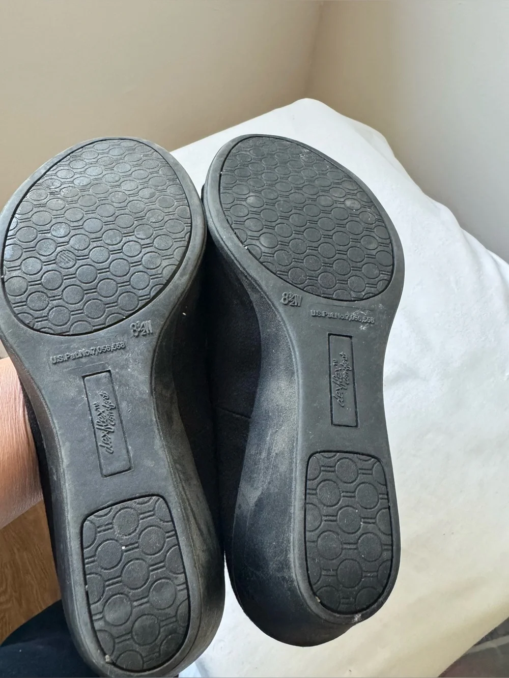 🖤 Y2K Dexflex comfort Black Wedge Ballet Flats size 8.5 W🖤